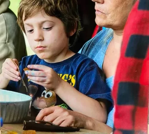 Grandmother and grandson