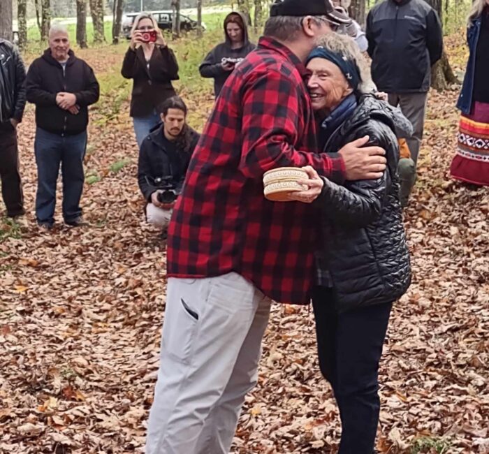 A hug to express gratitude