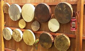 Hand drums made by Bernie Mortz.
