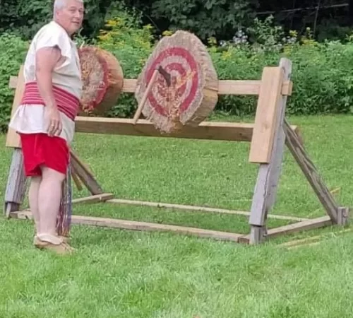 Throwing the hawk!