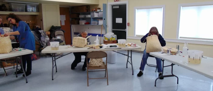 Busy making baskets.