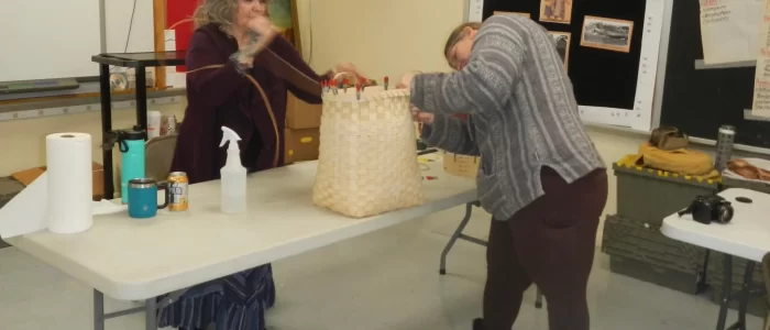 Making baskets.