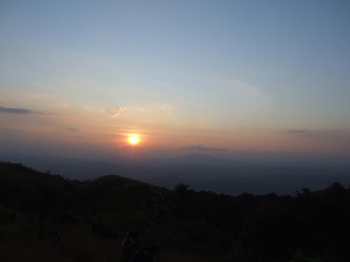 Sun rising over the mountains.