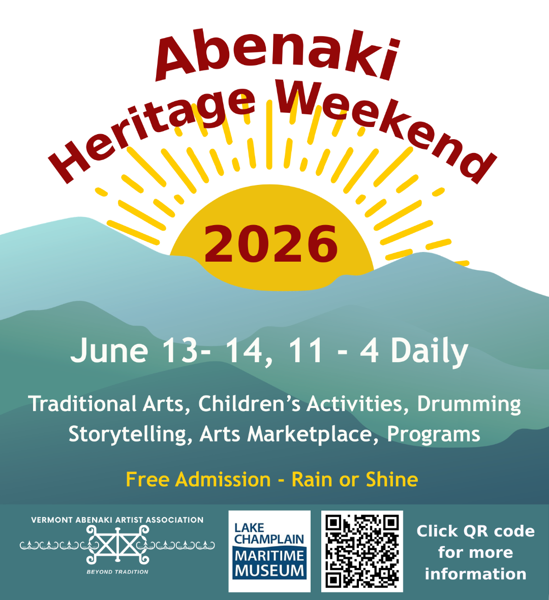 Abenaki Heritage Weekend 2026 banner